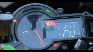 KAWASAKİ H2R TOP SPEED RECORD 0400kmh 26 second 400 Top Speed Kawasaki Ninja H2R 400 kmh [upl. by Milan]