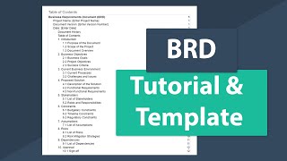 Business Requirements Document BRD Tutorial amp Template Walkthrough [upl. by Arlo]