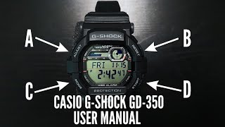 Casio GShock GD350 User Manual  How To Setup Casio GShock GD350 [upl. by Mcnamee]