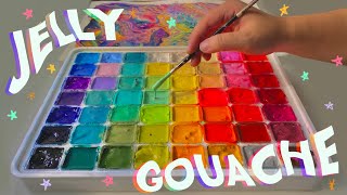 JELLY GOUACHE 🎨 unboxing  speedpaint [upl. by Welch]