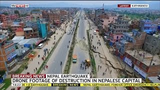 Drone Footage Shows Nepal Earthquake Damage [upl. by Bomke]