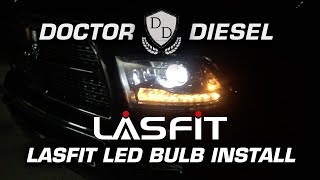 2017 RAM 2500 Laramie Projector Headlight Bulbs Replacement with LASFIT 9005 Kits [upl. by Htur]