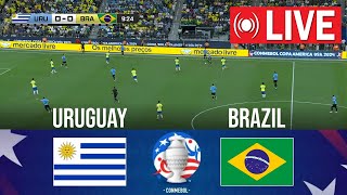 🔴 LIVE Uruguay vs Brazil  Copa América 2024  Quarterfinals  Full Match Streaming [upl. by Atekehs]