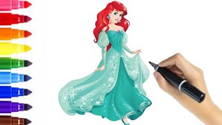 HOW TO DRAW PRINCESS ARIEL FULL BODY  STEP BY STEP  HOW TO DRAW ARIEL AS A HUMAN [upl. by Nitsug520]