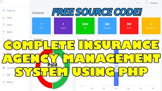 Complete Insurance Agency Management System using PHP MySQL  Free Source Code Download [upl. by Osei]