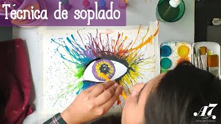 Técnica de soplado  Pintura muy fácil [upl. by Neret]