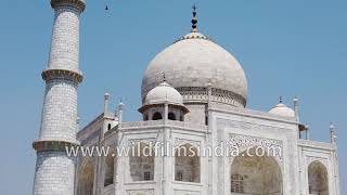 Taj Mahal an immense mausoleum of white marble built in Agra [upl. by Winther]