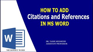 Adding Citations amp References Using MS Word  How to Insert Citations in Microsoft Word [upl. by Giguere825]