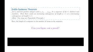 A Maths proof I wished I knew earlier ErdosSzekeres Theorem using Pigeonhole Principle [upl. by Eonak]