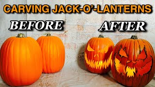 EASY amp SIMPLE  CRAFT FOAM PUMPKINS CARVING TUTORIAL [upl. by Sitra]