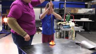 Glass Blowing Demo For Kids Art Class [upl. by Aicileb]