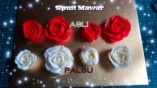 TUTORIAL MEMBUAT MAWAR DARI BUTTERCREAM  PERBANDINGAN SPUIT WILTON ASLI amp SPUIT KW [upl. by Eleph575]