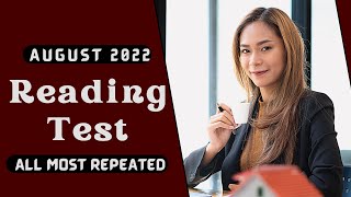 PTE Reading Test  AUGUST 2022  Most Repeated with Answers [upl. by Margie]