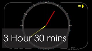 3 Hour 30 Minutes  Analog Clock Timer amp Alarm  1080p  Countdown [upl. by Gnuh]