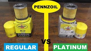 Pennzoil Oil Filter Comparison  Regular SpinOn vs Platinum HE [upl. by Linoel]