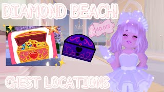 ♡ All chests locations in Diamond Beach  Royale High ♡ [upl. by Ellinnet215]