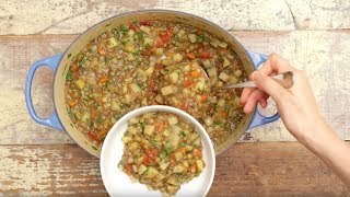 Easy Lentil Vegetable Soup  Forks Over Knives [upl. by Rumney]