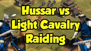 Hussar vs Light Cav raiding potential AoE2 [upl. by Qidas265]