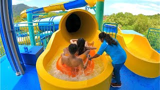 Raft Waterslide at Escape Theme Park Penang Tubby Tunnel Slide [upl. by Nuhs]