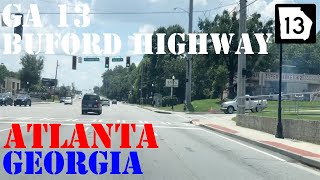 GA 13  Buford Highway FULL Route  Buford to Atlanta  Georgia  Highway Drive [upl. by Zalucki]