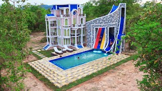 Full VideosBuild Creative Modern Water Slide Park ampUnderground Swimming Pool With Beautiful Villa [upl. by Carlina131]