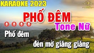 Phố Đêm Karaoke Tone Nữ Nhạc Sống  Trọng Hiếu [upl. by Enitsirc464]