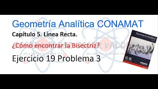 193 Geometría Analítica CONAMAT ¿Cómo encontrar la Bisectriz de dos rectas [upl. by Toll]