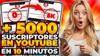 CÓMO CONSEGUIR 5000 SUSCRIPTORES EN YOUTUBE EN 10 MINUTOS  PROMOCIÓN RÁPIDA YOUTUBE 2023 [upl. by Ahsratal]