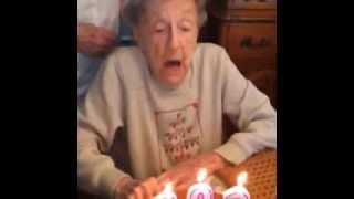 102 Years Old Grandma While Blowing The Candles [upl. by Hazlip]