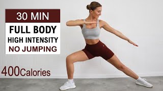 30 Min High Intensity  No Jumping HIIT Workout  Full Body Fat Burn Super Sweaty  No Repeat [upl. by Riedel]