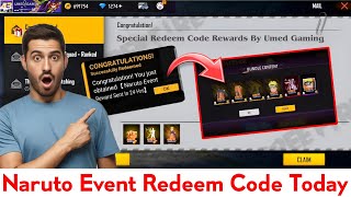 Today New Redeem Code Free Fire  Free Fire Redeem Code Today  FF Naruto Event Items Redeem Code [upl. by Ardnikat]