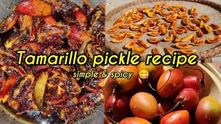 How to make Tamarillo pickle 🍅 Rukh Tamatar ko achar recipe🍅  Easy Home made Achar 😋 [upl. by Enelegna321]