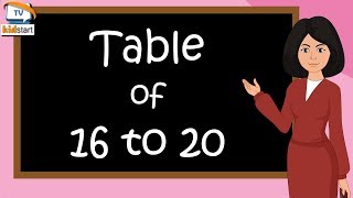 Table of 16 to 20  rhythmic table of 16 to 20  multiplication table of 16 to 20  Kids start tv [upl. by Terrill]