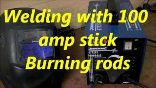 How to weld with the 100 amp stick welder part 1 [upl. by Acisey]