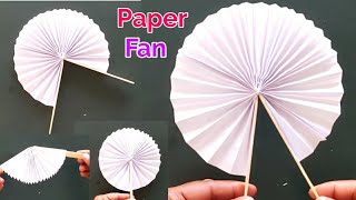 How to make a paper fan  DIY paper pocket fan  summer special paper hand fan [upl. by Ellekim67]