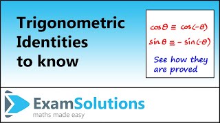 Trigonometric Identities for sin and cos of Negative Angles  ExamSolutions [upl. by Nyrhtac]