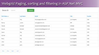 Webgrid Paging sorting and filtering in ASPNet MVC [upl. by Dorrahs]