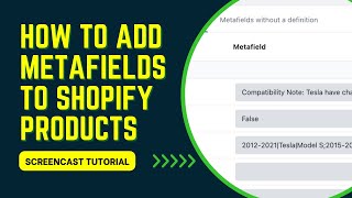 How to Add Metafields To Your Shopify Products StepbyStep Tutorial [upl. by Mauchi]