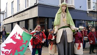 St Dwynwens Day Parade 2024 in Aberystwyth [upl. by Ellertnom975]