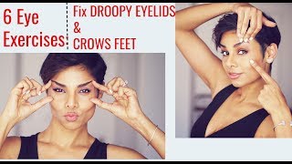 6 Eye Exercises Tighten Droopy Eyelids and Reduce Wrinkles Around Eyes BlushwithmeParmita [upl. by Bourke630]