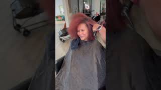 Synergi Salon Transforming Colored Hair from Curly to Straight with a Pressed Bobquot [upl. by Herculie]