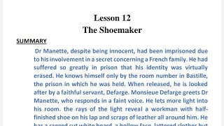 the shoemaker class 8 questions and answers english new gems icse by Charles Dickens [upl. by Clippard273]