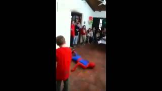 Watch Spiderman Make An Epic Kids Party Fail When He Knocks Himself Out Doing Backflip In Argentina [upl. by Amimej731]