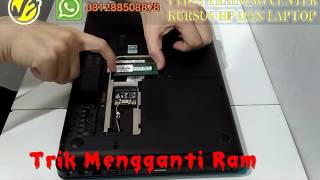 Trik mengganti Ram Laptop Compaq Presario CQ42 207TU1 [upl. by Ihel]