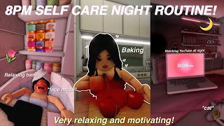 MY 8PM SELF CARE NIGHT ROUTINE 🌙  living alone ep2  Bloxburg Family Roleplay  wvoices [upl. by Artep107]