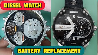 DIESEL DZ7313 MR DADDY 20 MultiLayer Watch Movement Battery Replacement  SolimBD [upl. by Atilrahc]