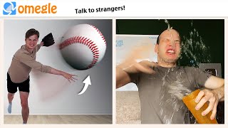 Ball unexpectedly HITS MY CAMERA  Omegle prank [upl. by Gavini]