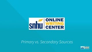 Primary vs Secondary Sources [upl. by Kovacs]