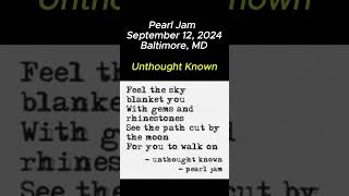 Pearl Jam Unthought Known 91224 Baltimore MD rock pearljam music live banger grunge pj 111 [upl. by Aikahc]