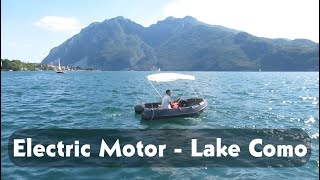 Whaly 310 with electric motor 1000 Watt  2 HP cruising on Lake Como [upl. by Chenee]